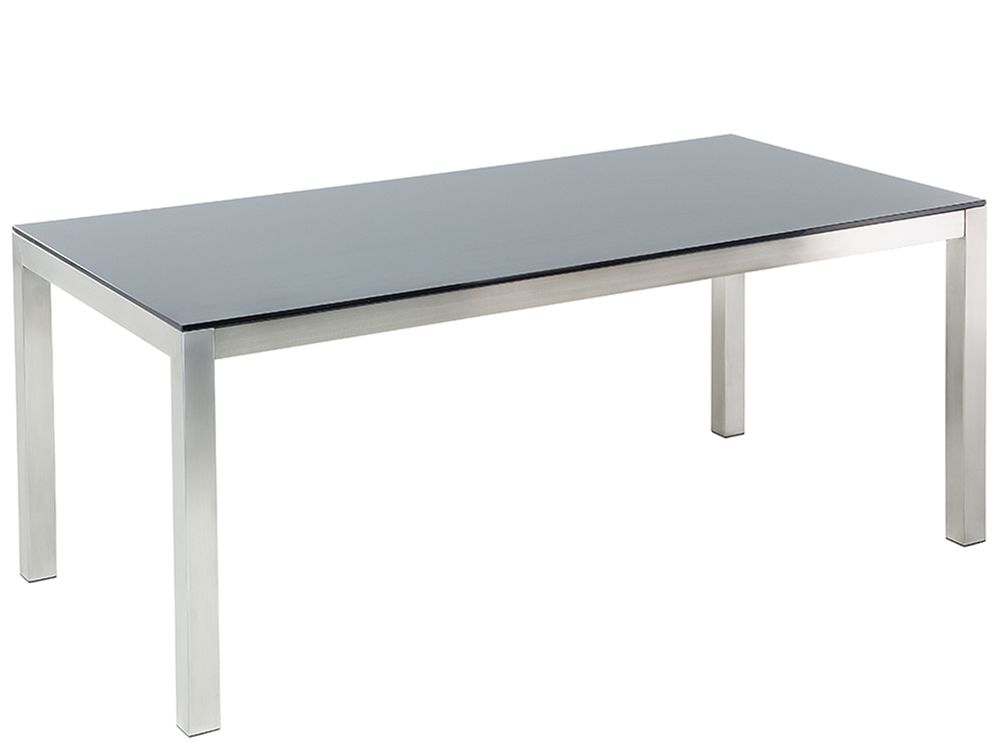 Havebord GROSSETO 180 cm 90 cm Hærdet glas Sort