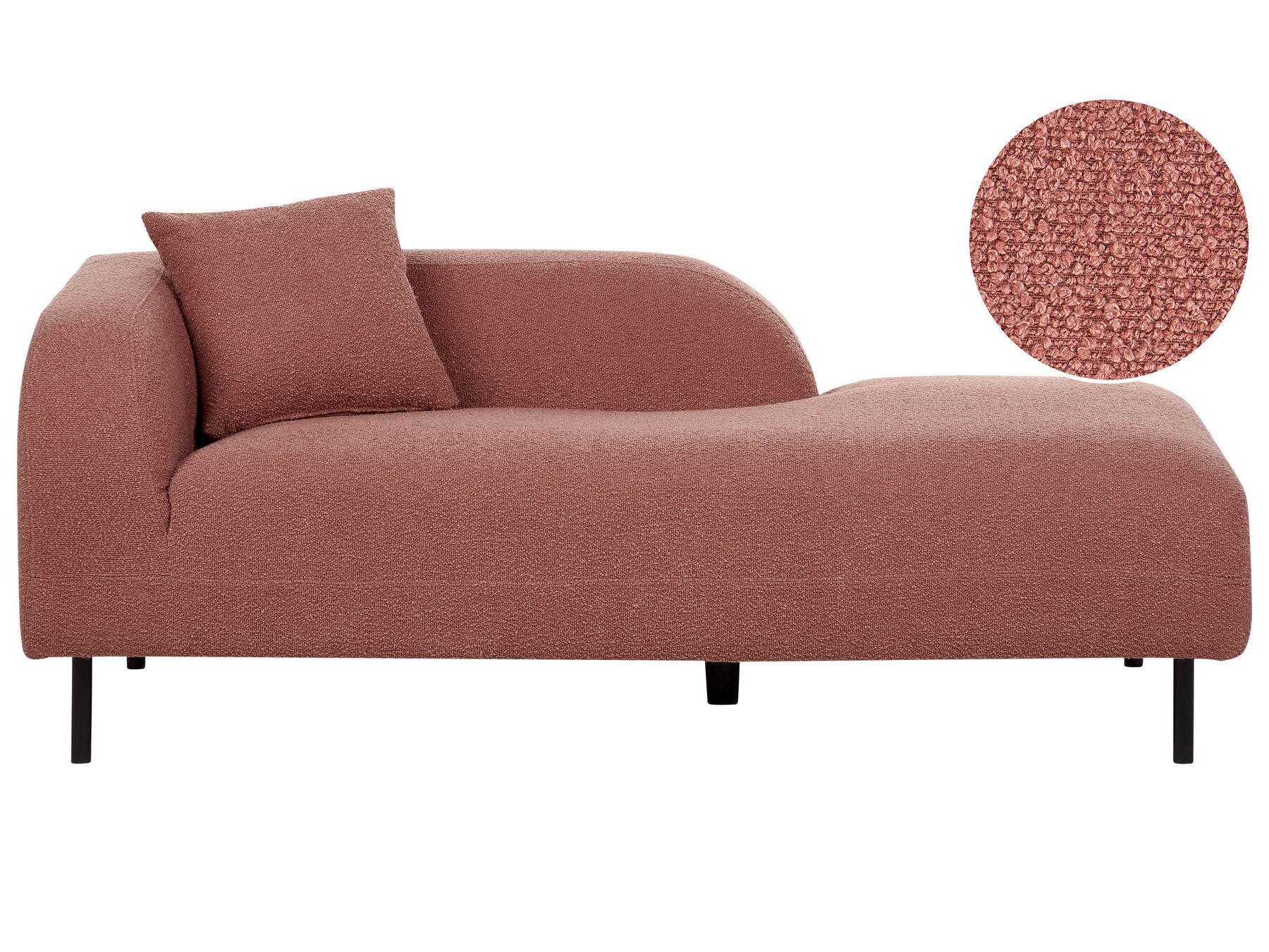 Left Hand Boucle Chaise Lounge Pink LE CRAU_923691