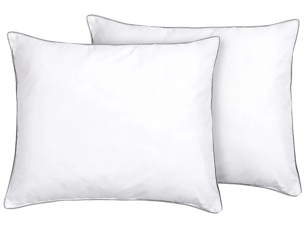 Kopfkissen 2er Set PELISTER Niedrig 50 x 60 cm Mikrofaser Weiss