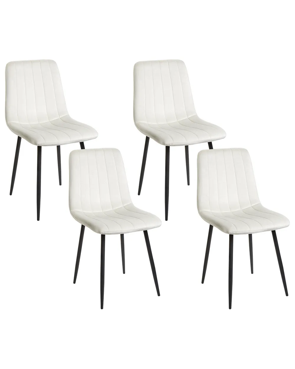 Set of Dining Chairs KALISPELL Velvet Off-White