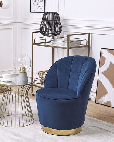 Velvet Armchair Dark Blue ALBY