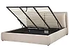 Ottoman Bed BAJONNA Velvet Beige 180 x 200 cm (EU Super King)