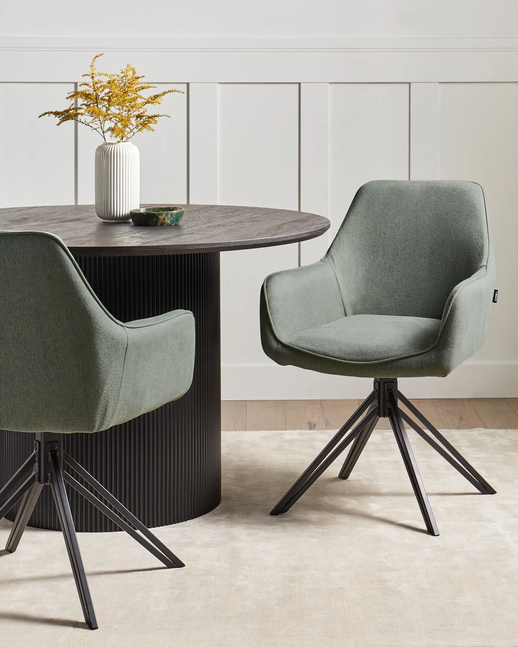 Set di 2 sedie da pranzo JODAR Tessuto Verde_945259