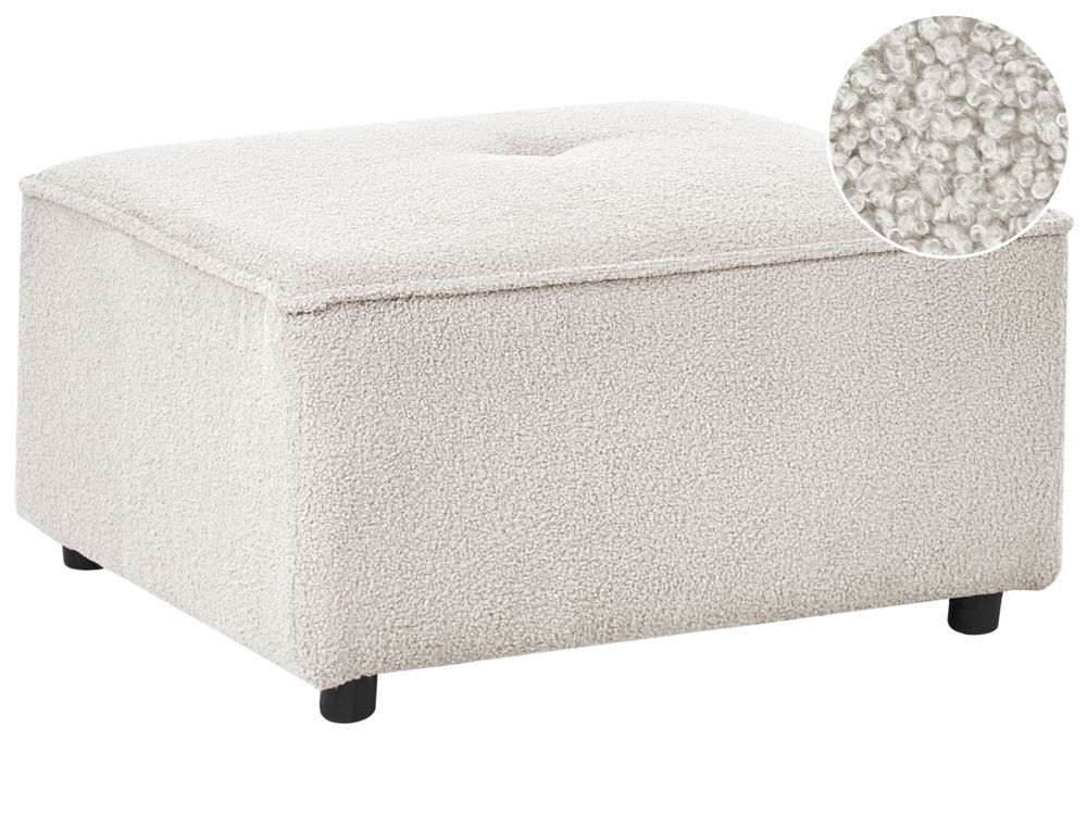 Ottoman AXEBO Bouclé Blanc cassé