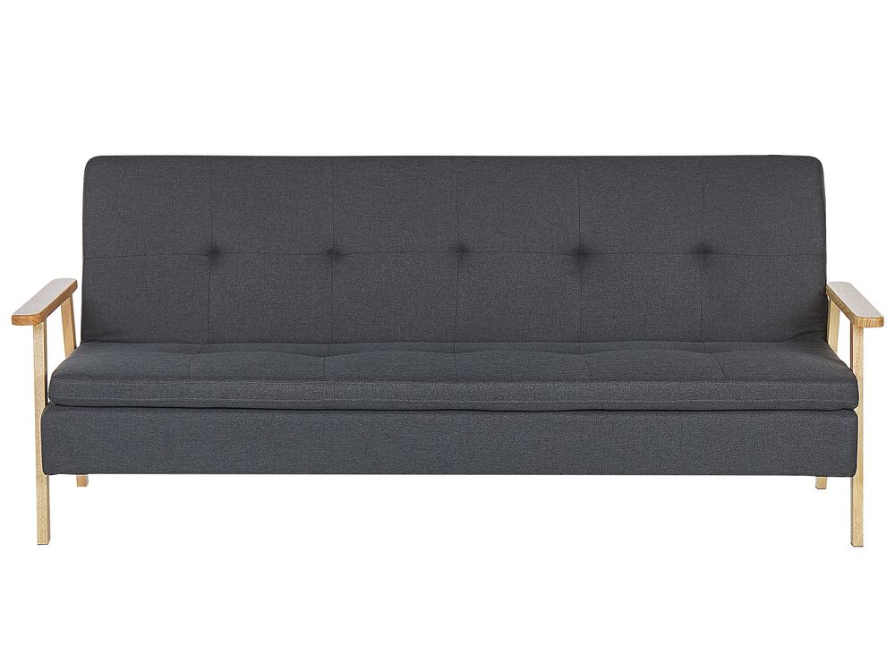 Sofa Bed 3 Seater TJORN Fabric Dark Grey