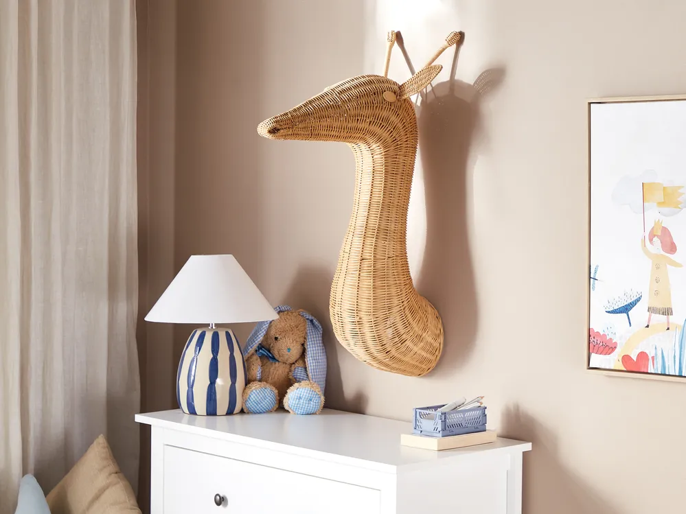 Dekoracja ścienna Żyrafa BANANEC Rattan 83 cm Naturalny