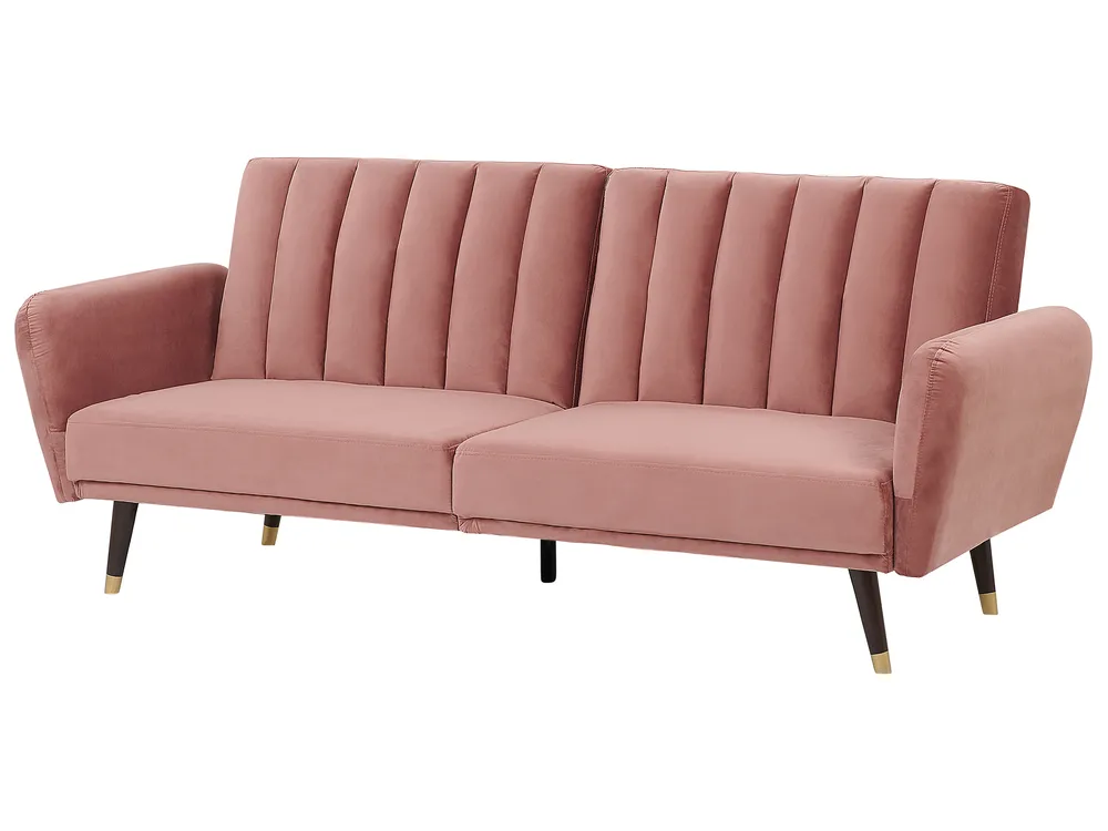 Sofa Bed 3 Seater VIMMERBY Velvet Pink_764139