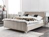 Sametová čalouněná postel s roštem 160 x 200 cm šedá LUNAN_803462