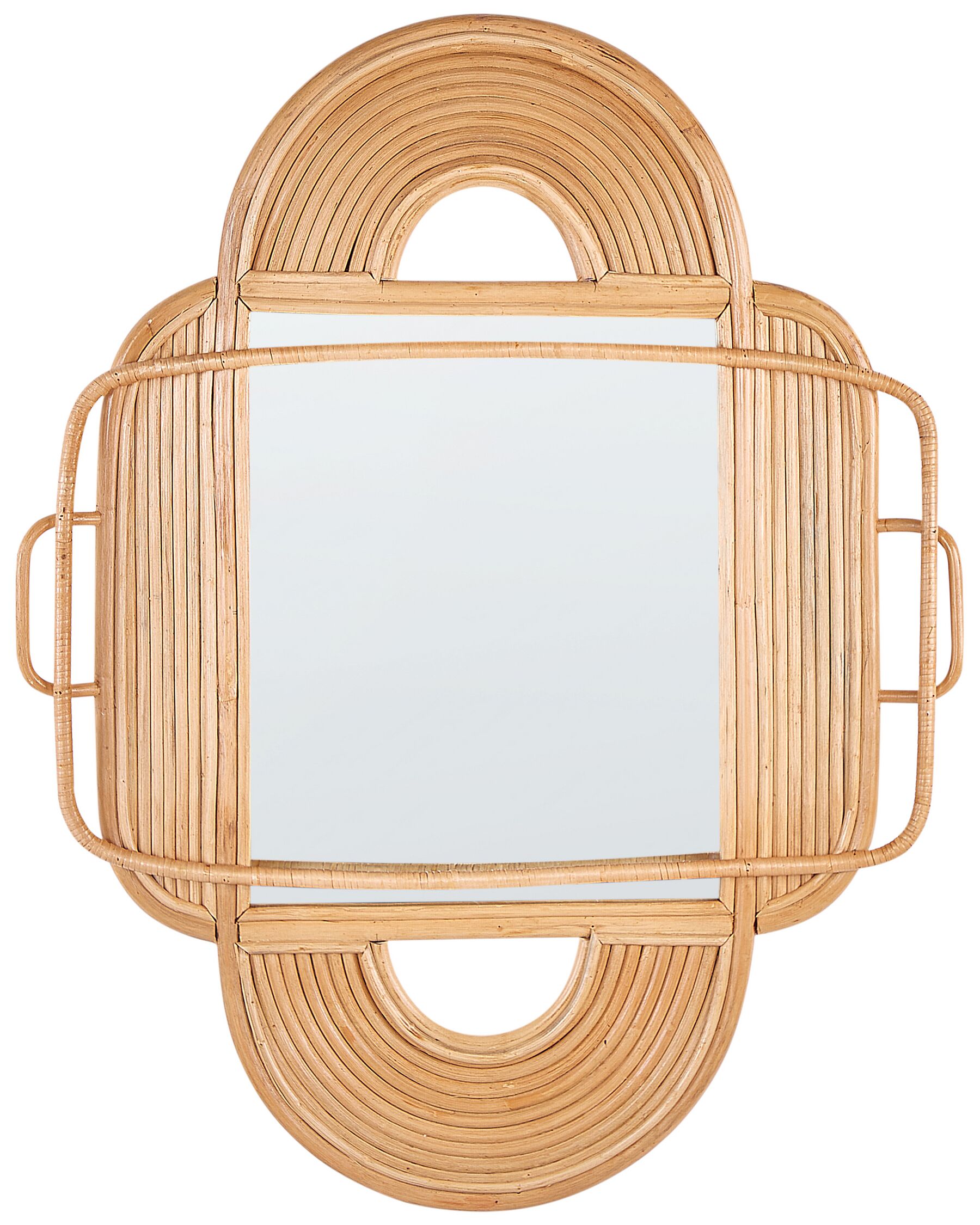 Rattan Wall Mirror 70 x 90 cm Light ALCORN_894134