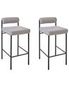 Set of 2 Boucle Bar Chairs Grey AMAYA_928347