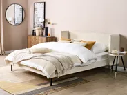 Bed Velvet ARETTE 160 x 200 cm (EU King Size) Light Beige_875238