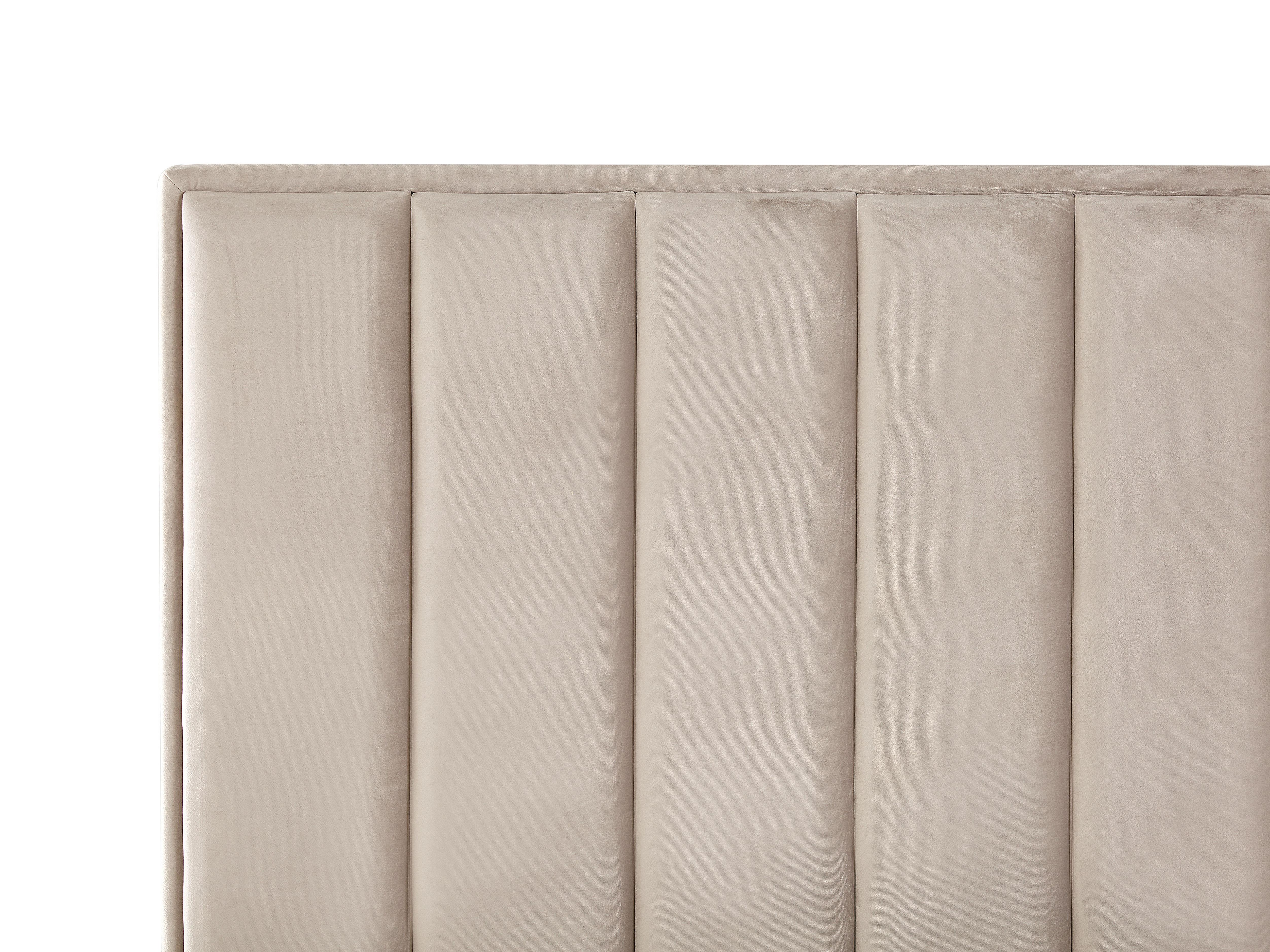 Bett mit Stauraum SEZANNE Samtstoff Taupe 160 x 200 cm_916832