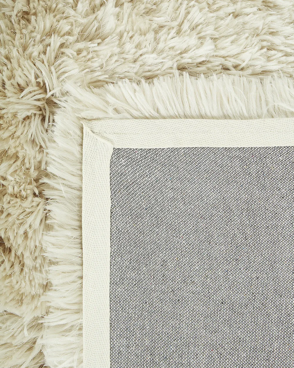 Alfombra de pelo largo CIDE Beige 140 x 200 cm_1149681