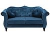 Sofa dla 2 osób SKIEN Welur Granatowy