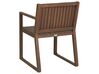 Zestaw ogrodowy stół i 8 krzeseł ciemne drewno z poduszkami niebieskimi SASSARI_921350