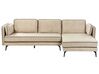 3-Sitzer Ecksofa Samtstoff beige linksseitig ALTAN_878487