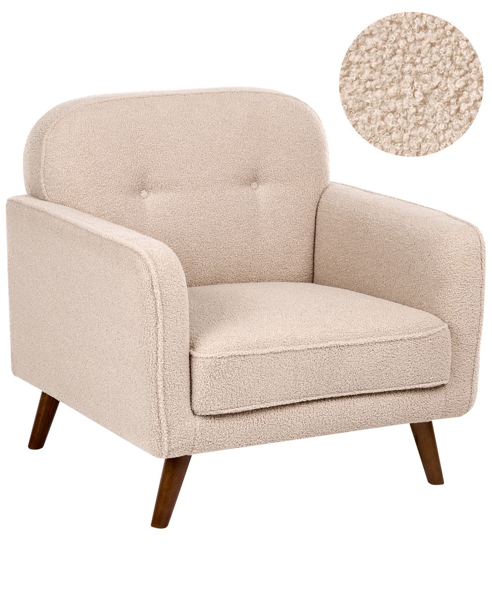 Fauteuil ETTRUM Bouclé Beige