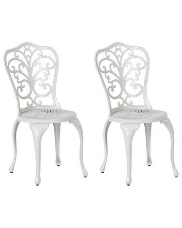 Set of 2 Garden Chairs White TRIORA