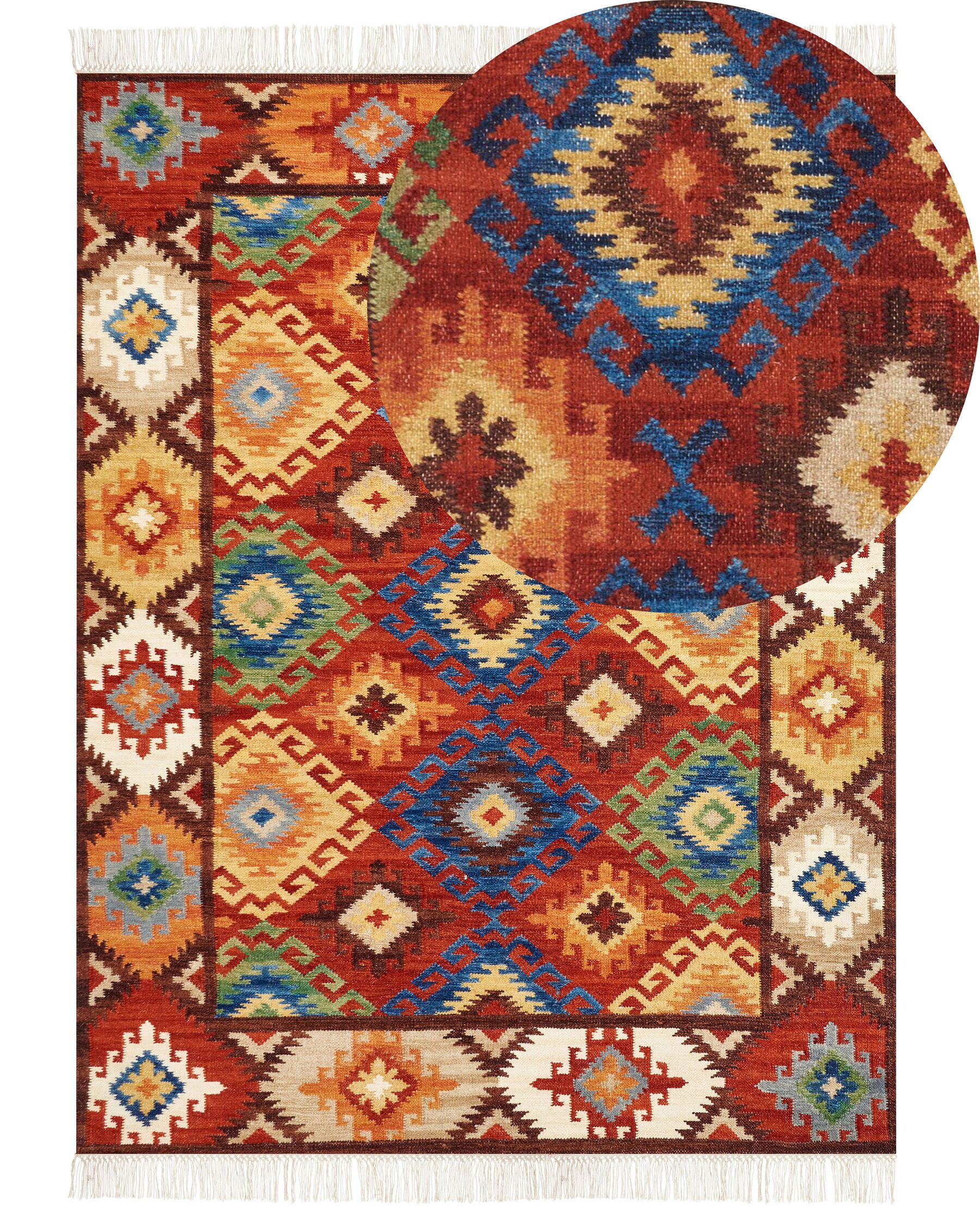 Wool Kilim Area Rug 160 x 230 cm Multicolour ZOVUNI_859308