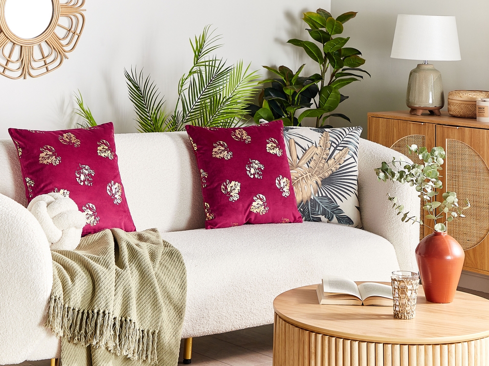 Cuscini Divani Colore Bordeaux Set Di Cuscini GOLDENROD Velluto 45