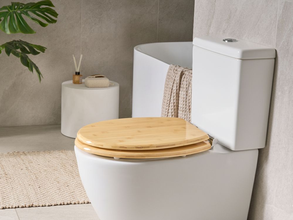 Sedile per WC CUAREIM Soft Close Bambù Marrone chiaro