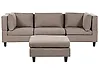 Modular Sofa 3 Seater UNSTAD with Ottoman Fabric Brown