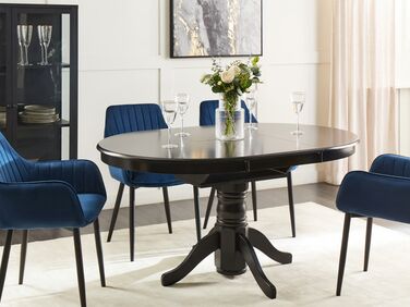 Extending Dining Table 106/150 x 106 cm Black AKRON