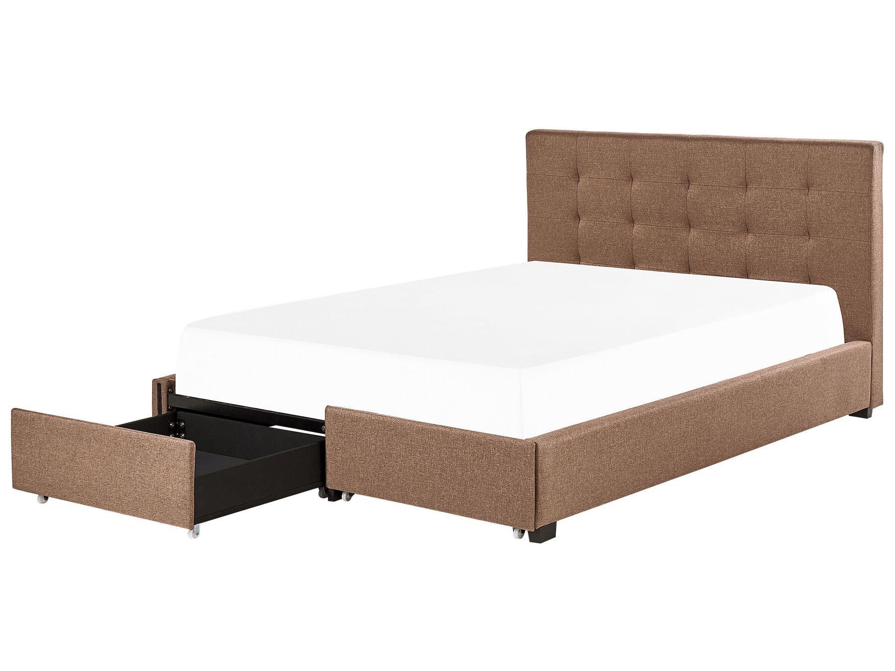 Čalouněná postel s úložným prostorem 180 x 200 cm hnědá LA ROCHELLE_833018