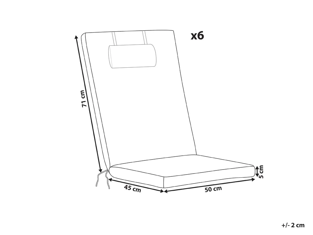 Set of 6 Back/Seat Cushions JAVA/AMANTEA PREMIUM 50 x 71 cm Blue_1070807