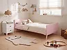 Bed Pine Wood BONNAC 90 x 200 cm (EU Single) Pastel Pink