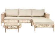 Garden Lounge Set with Table 4 Seater CALASETTA PE Rattan Beige Left Hand_999296