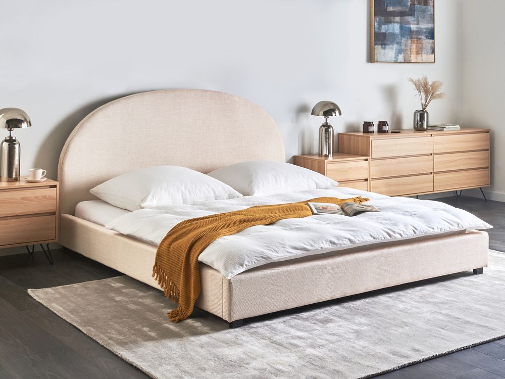 Letto ad acqua Tessuto VAUCLUSE 180 x 200 cm Beige chiaro