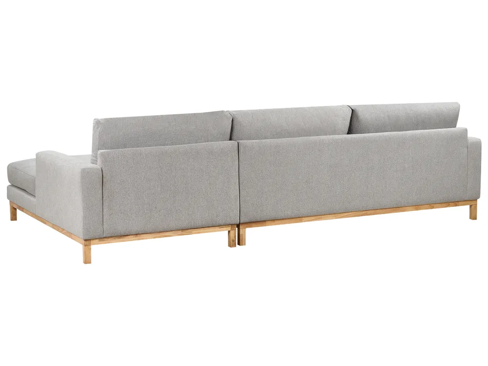 Corner Sofa 4 Seater SIGGARD Fabric Grey Left Hand_944543