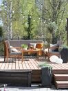 Salon de jardin 7 places en bois acacia avec coussin gris PATAJA_832299