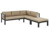 Lounge Set Aluminium schwarz 5-Sitzer Auflagen sandbeige MESSINA_932147