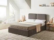 Ottoman Bed ARBOIS Chenille Taupe 140 x 200 cm (EU Double)_1023107