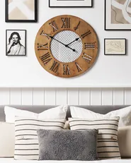 Zegar ścienny CUILCO 60 cm Drewno jodłowe Brązowy_797046