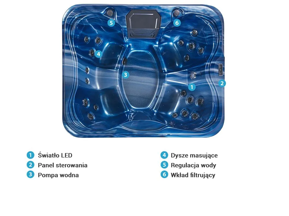 Wanna ogrodowa z hydromasażem LED ARCELIA Niebieski_825438
