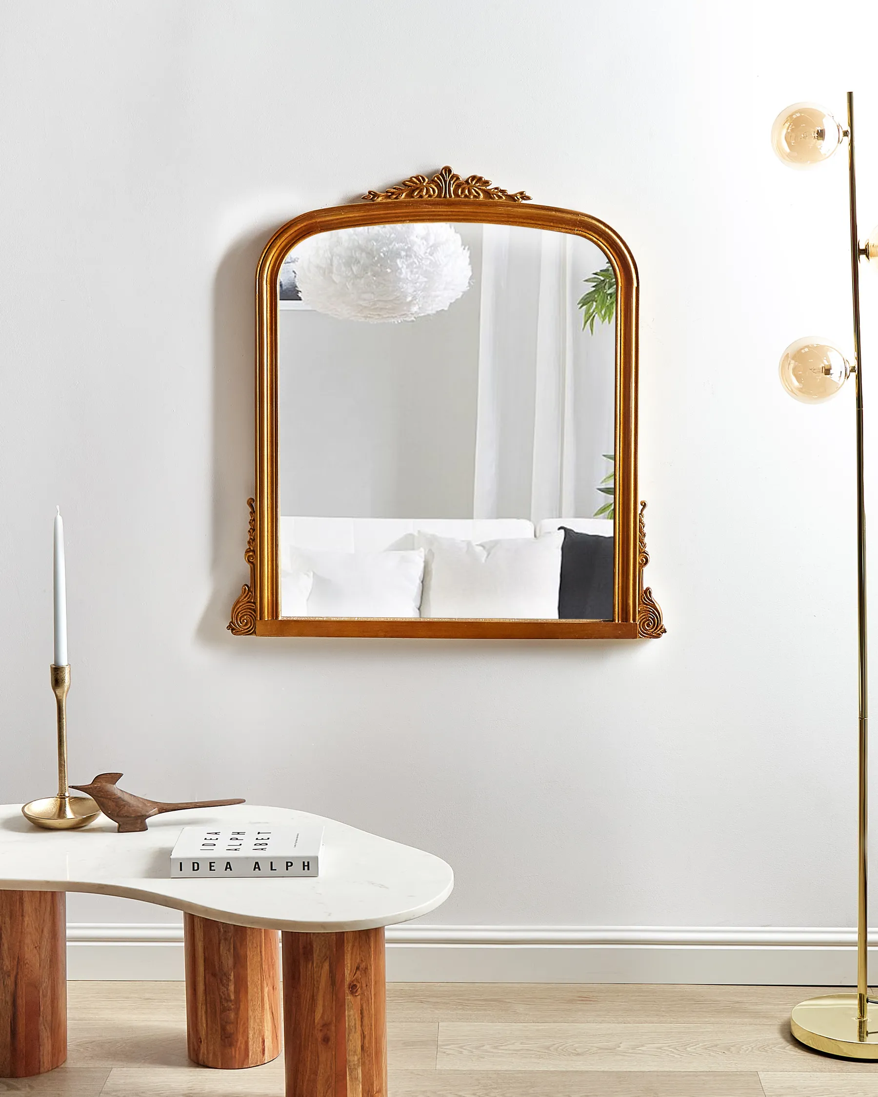 Wall Mirror SUSSEY 75 cm 78 cm Gold_900172