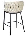 Set of 2 Velvet Bar Chairs Light Beige MILAN_914379