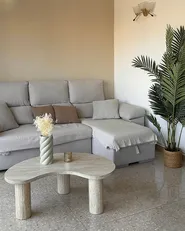 Coffee Table NOMA 52 cm 90 cm Travertine Effect Travertine Effect_1154048