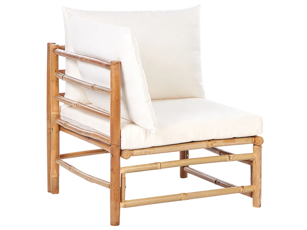 Garden Corner Sofa with Table 4 Seater CERRETO Bamboo Off-White Left Hand_909497