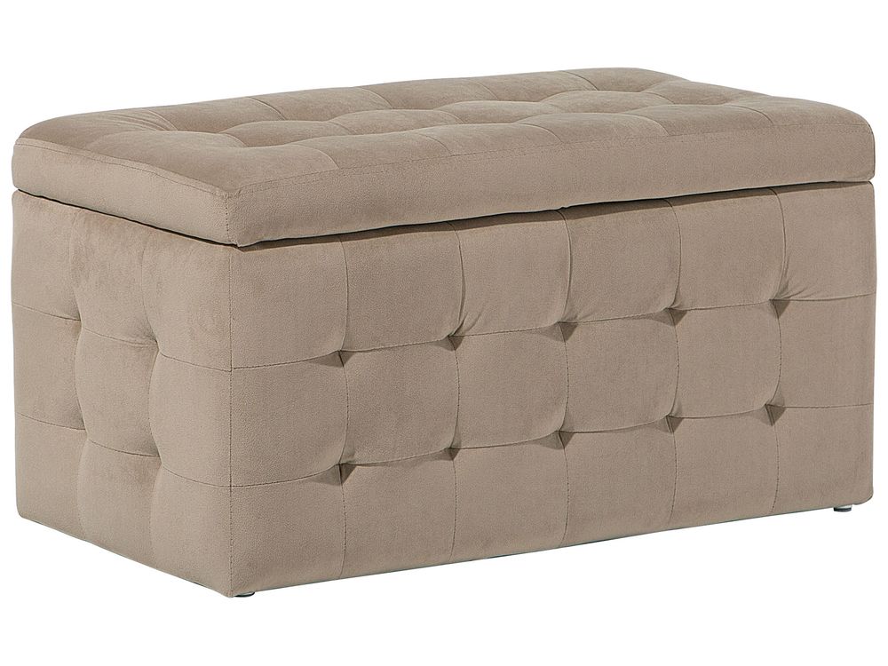 Storage Ottoman MICHIGAN Velvet Light Brown