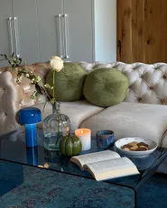 Set of 2 Decorative Cushions SALVIA 33 x 33 cm Velvet Olive Green Solid_1176506