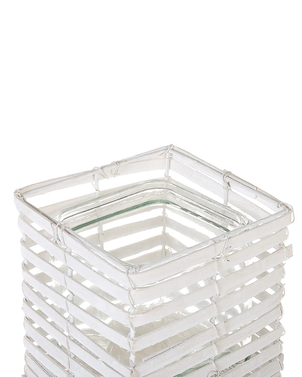 Zestaw 3 świeczników MAROLA 54/34/20 cm Drewno topolowe Biały_791672