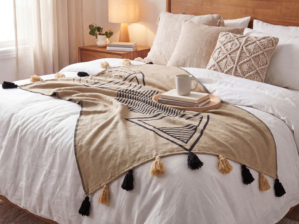 Kuscheldecke THUMKI Stoff 130 x 170 cm Beige