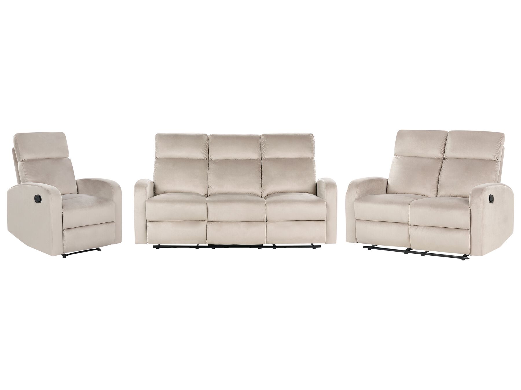 Sofa Set Samtstoff taupe 6-Sitzer manuell verstellbar VERDAL_921651
