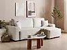 Corner Sofa Bed ABACKA Corduroy Off-White Left Hand