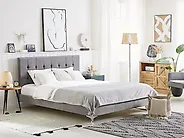 Bed Velvet AMBERT 140 x 200 cm (EU Double) Grey_1178055