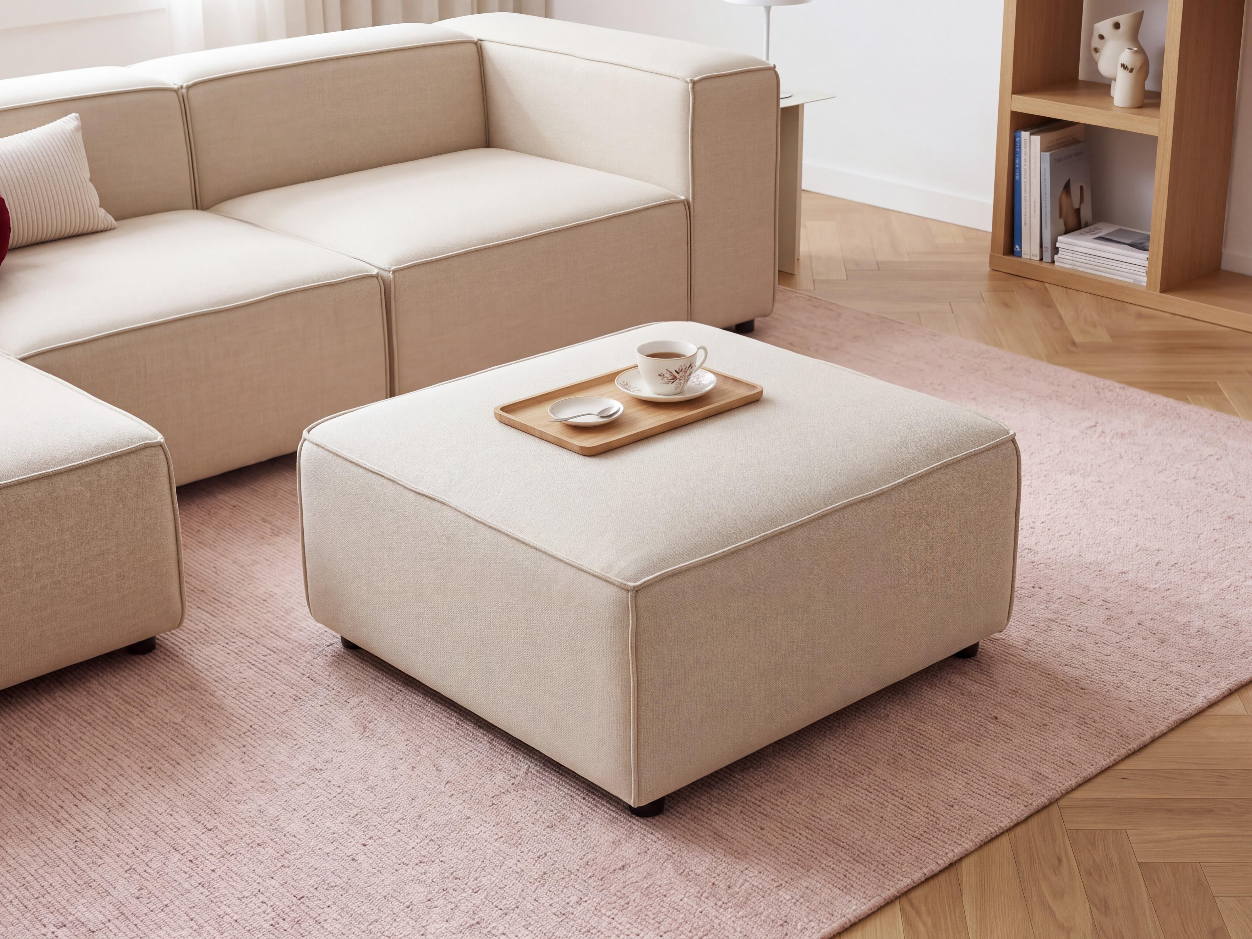 Ottomaan APRICA Kunstlinnen Beige